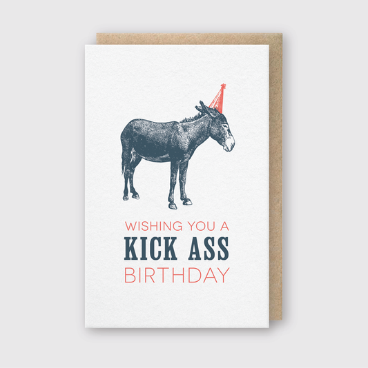 Kick Ass Birthday Card: 3 3/8" X 5 3/8"